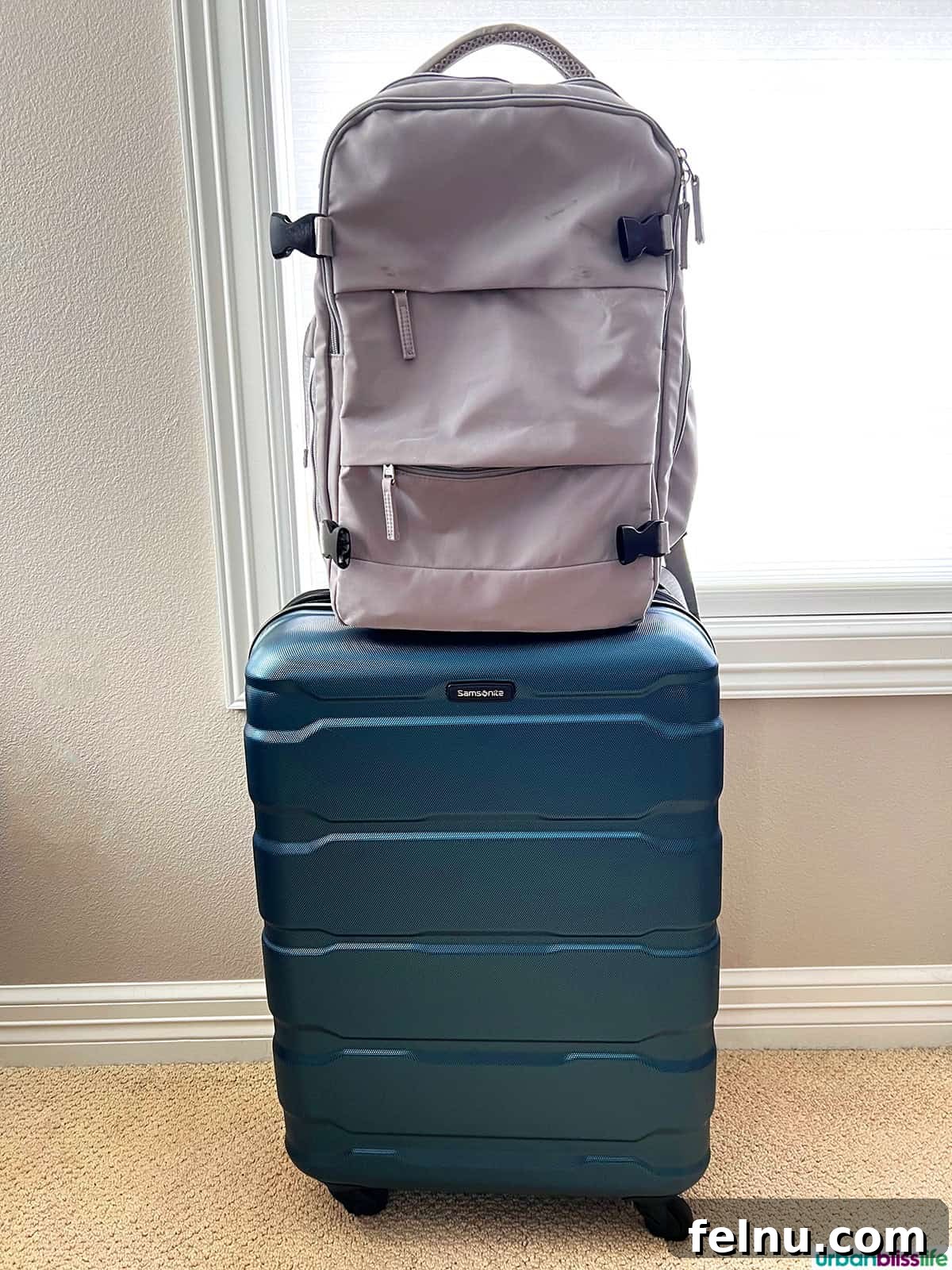 Montpellier Magic: Your Guide to a French Gem 34 Stylish Samsonite Omni medium luggage in teal, ideal for a trip to Montpellier, France.