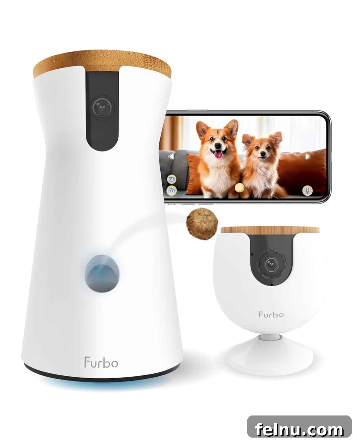 Top Dog Gifts for 2025 3 Furbo dog camera allows dog owners to monitor their dogs while away.