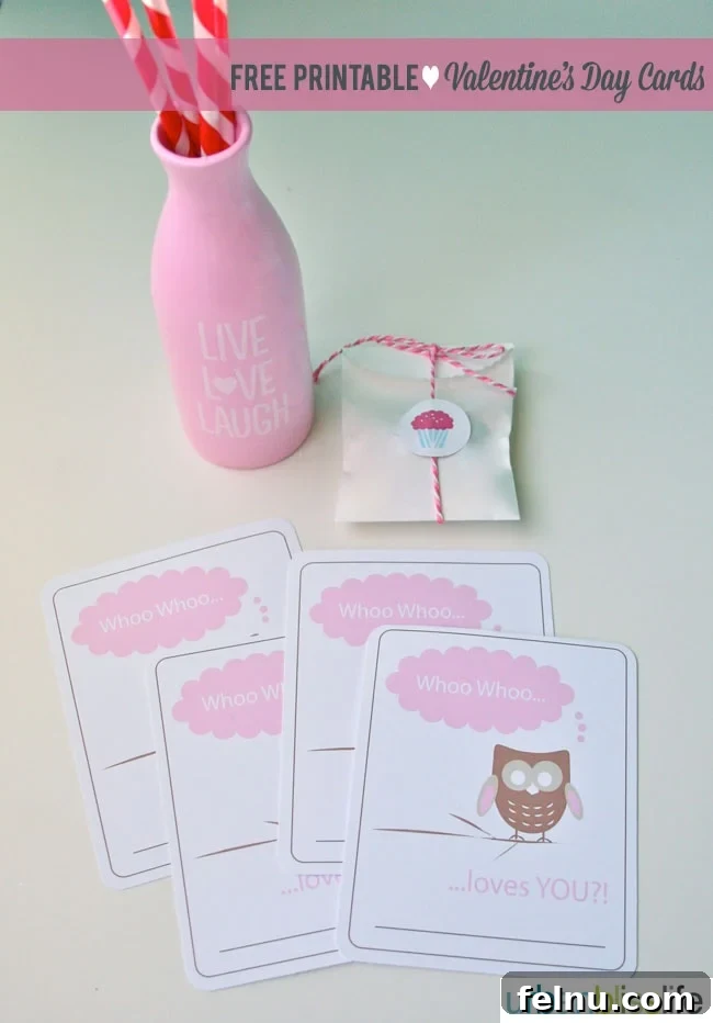 Whoo Loves You Free Printable Valentine's Day Card