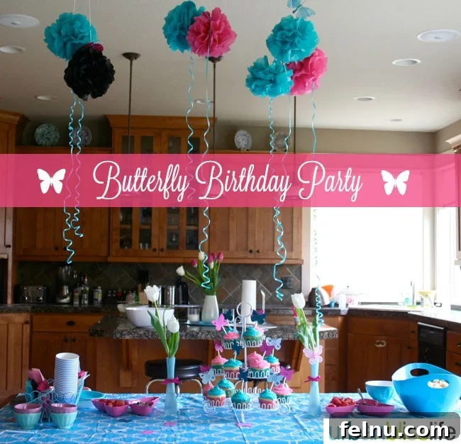 Butterfly Birthday Bash: Whimsical Celebrations 6 Butterfly Birthday Party Table Decor