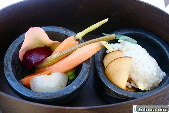 Jordan Winery: A Sonoma Legacy 12 fresh appetizers in black bowls