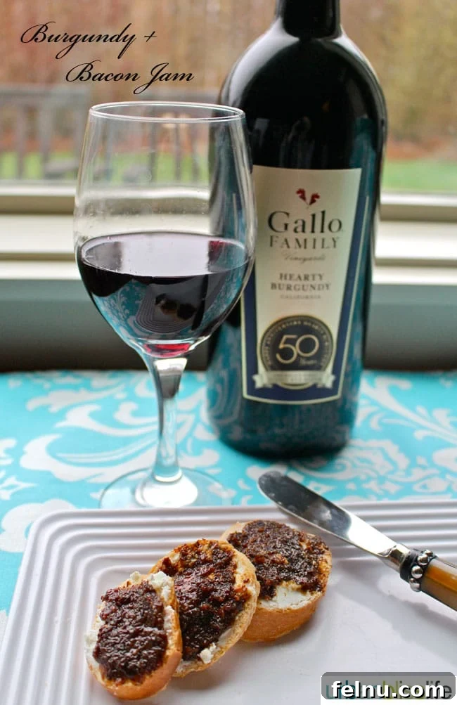 Irresistible Homemade Bacon Jam 5 Bacon jam recipe wine pairing with Gallo Hearty Burgundy