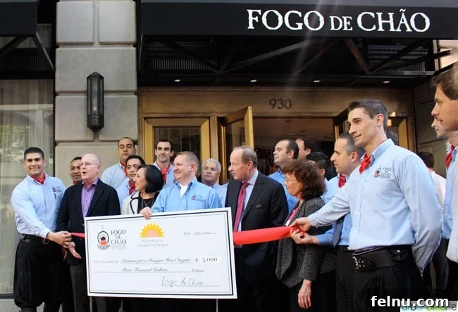 Fogo de Chao: A True Taste of Brazil 2 Fogo de Chao Portland Oregon restaurant check to Partners for a Hunger-Free Oregon
