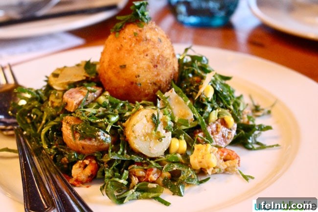 Crawfish Boil & Collard Greens Salad: A Cajun-Inspired Salad at Acadia Portland