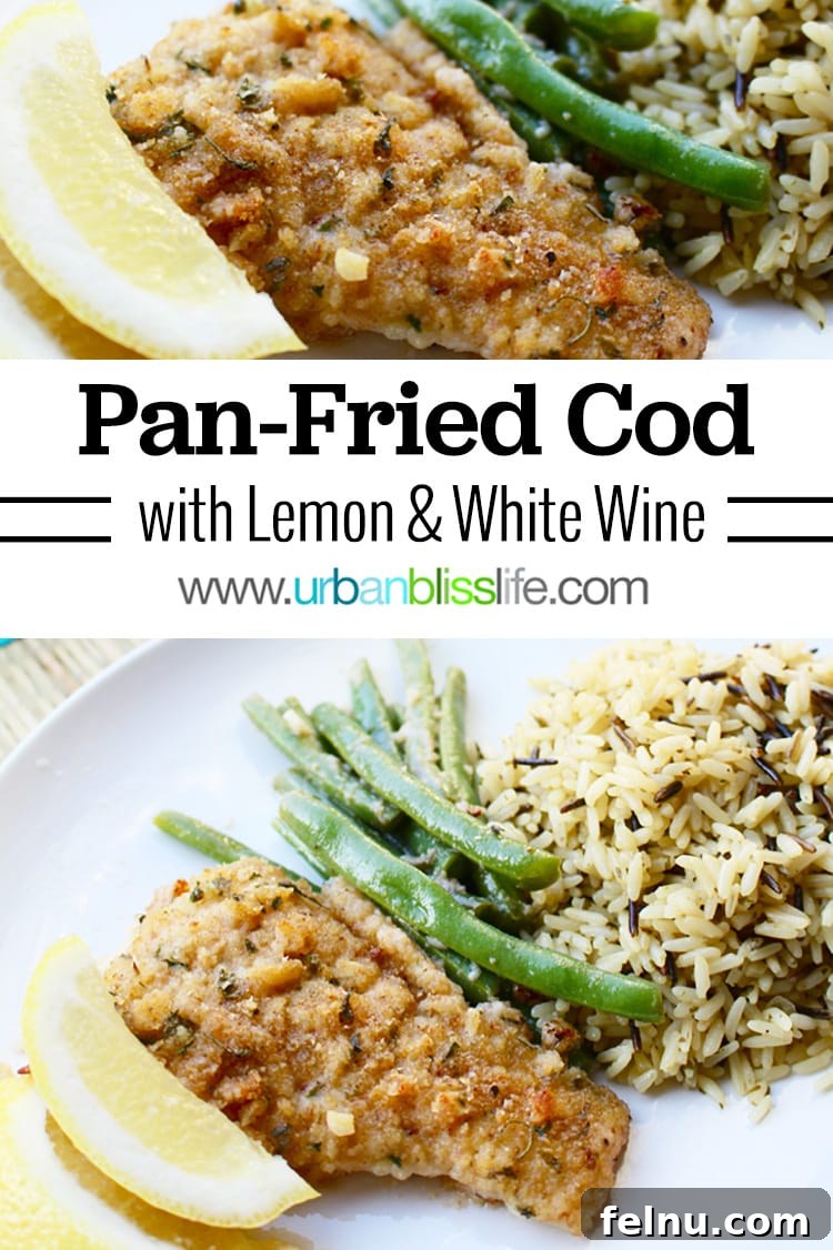 Golden Pan-Seared Cod with Bright Lemon-Wine Sauce 8 pan-fried cod with lemon & white wine