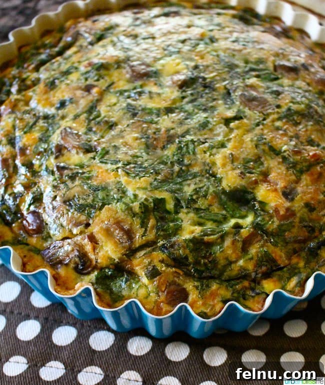 Bacon Mushroom Spinach Quiche