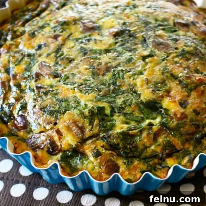 Bacon Mushroom Spinach Quiche