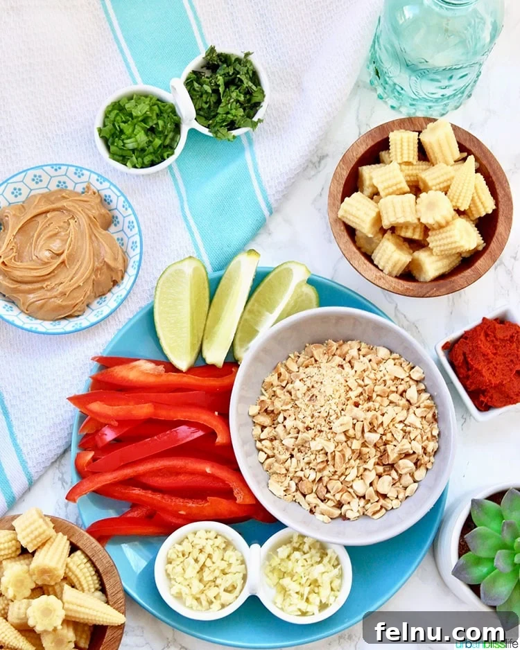 Creamy Thai Peanut Delight 5 ingredients of thai peanut curry recipe
