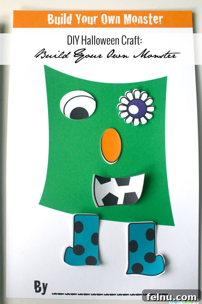 Hauntingly Free Halloween Printables 4 Green monster body template for DIY Halloween craft