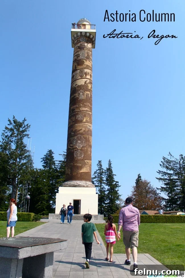 Astoria Uncovered: Exploring Oregon's Historic River Mouth 12 The historic Astoria Column standing tall against the sky