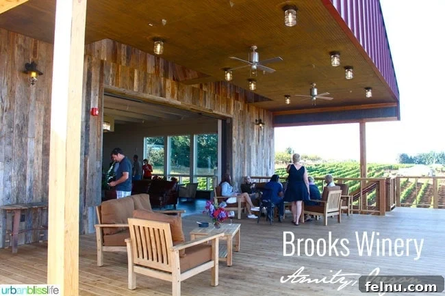 Brooks Estate Wine Tastings 5 Brooks Winery outside