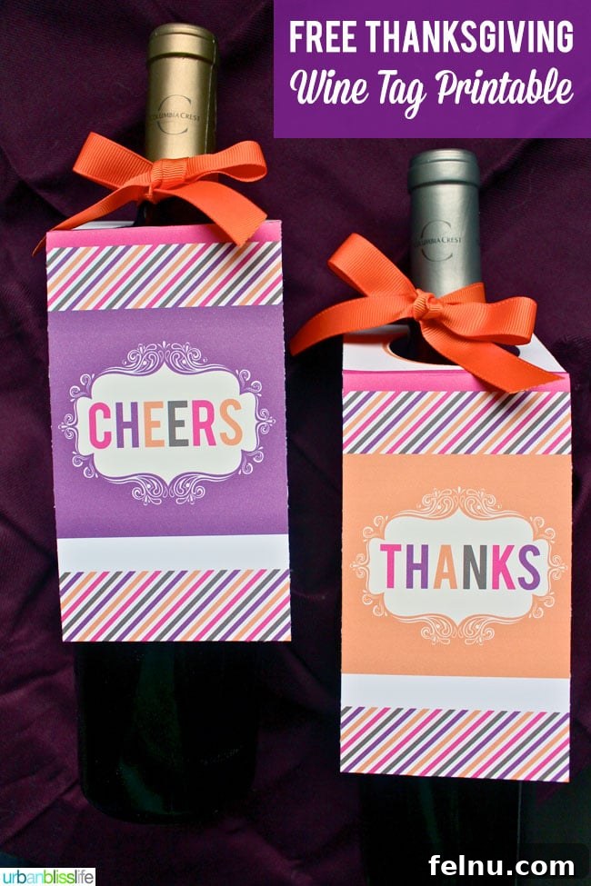 Autumn Wine Gift Tag 7 Free Thanksgiving printables | Free Wine Tag Printables