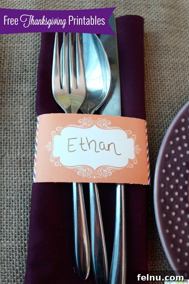 Festive Free Thanksgiving Printables 8 Thanksgiving Free Printables - Napkin Rings