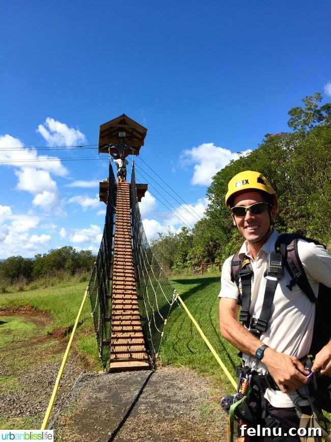 The Big Island of Hawaii: An Explorer's Guide 10 Zipline guide Alex helping a participant prepare