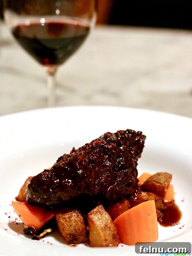 Hotel deLuxe Your Luxury Destination in Downtown Portland 9 Gracie's restaurant beef cheeks with root vegetables - Tender and flavorful main course