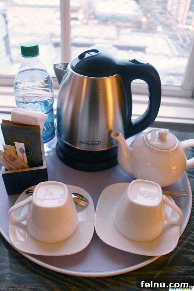Hotel deLuxe Your Luxury Destination in Downtown Portland 5 Hotel deLuxe Portland, Oregon - Elegant In-Room Tea Setup