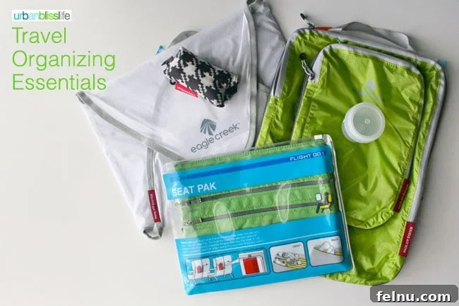 Effortless Packing for Extended Adventures 3 Extended stay travel tips showing various travel containers and organizers.