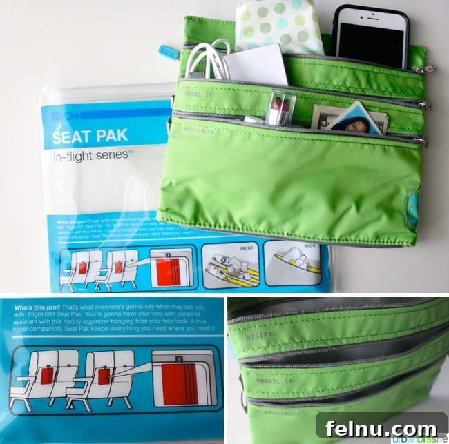 Effortless Packing for Extended Adventures 6 Extended stay travel essential: a seat pak organizer, ideal for keeping essentials handy during travel.