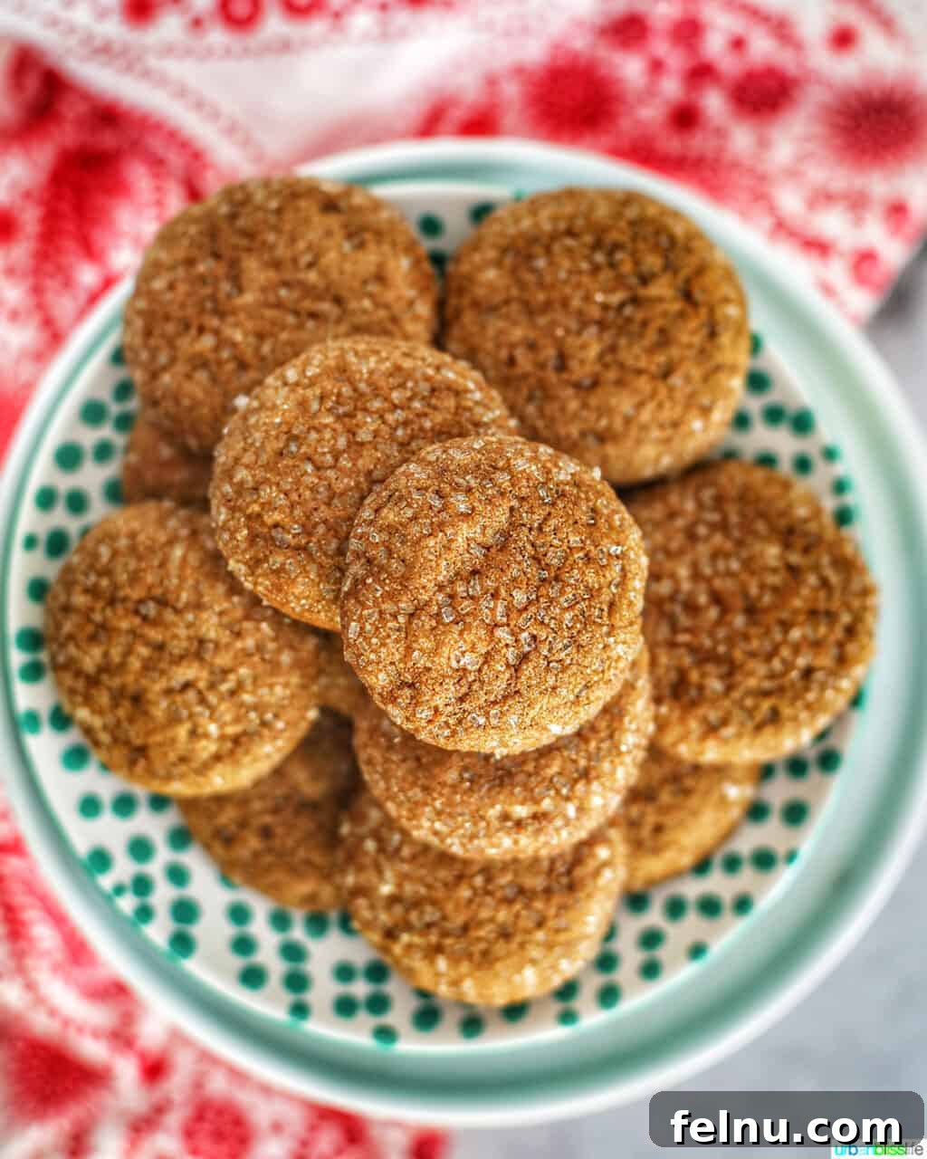 Chewy Ginger Molasses Cookies Gingersnap Delights: Soft & Chewy Molasses Cookies 2 Chewy ginger molasses cookies arranged closely on a plate