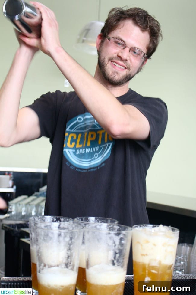 Pine Flip Cocktail at Ecliptic Brewing, Portland, Oregon