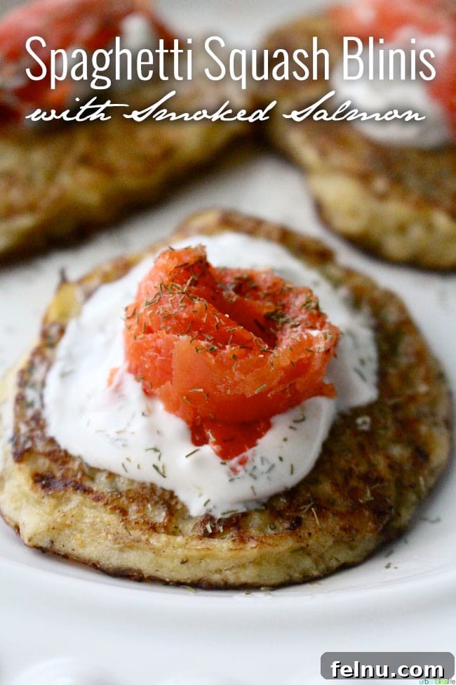 Spaghetti Squash Blinis with Smoked Salmon