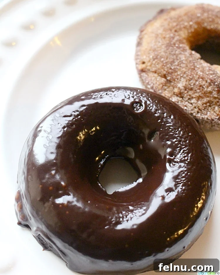 Delicious Paleo Donuts with chocolate glaze, grain-free, dairy-free