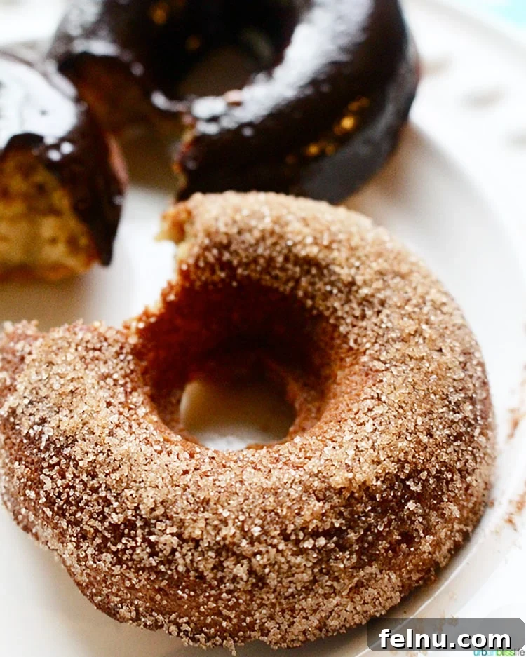 Close-up of freshly baked paleo donuts, showing soft texture