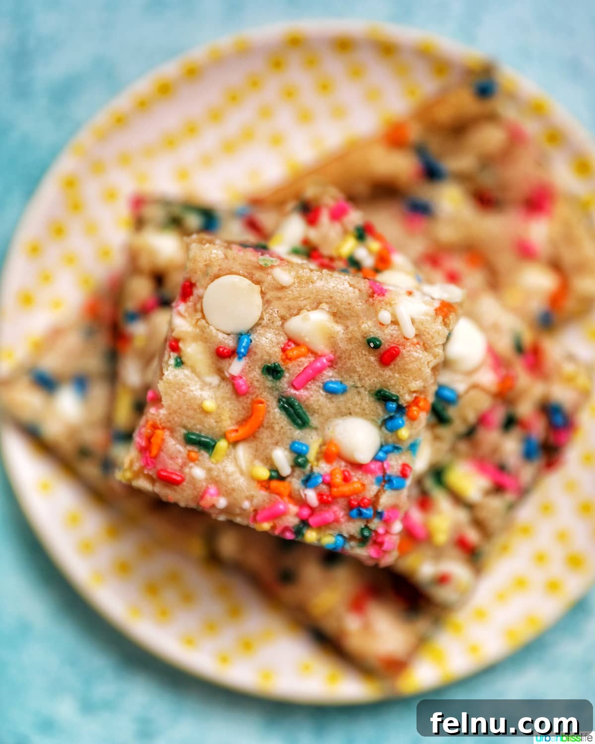 stack center Funfetti Cookie Bars