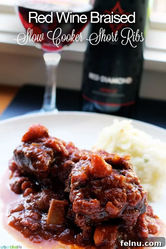 Red Wine-Braised Slow Cooker Short Ribs