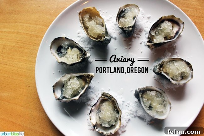 Oysters at Aviary Restaurant