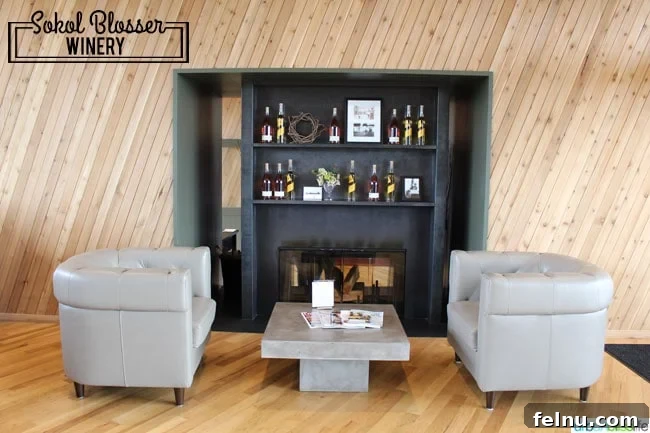 Sip, Savor, & Celebrate: Your 5-Stop Oregon Wine Country Girls' Weekend 5 Sokol Blosser tasting room seating area, featuring comfortable furniture and natural light