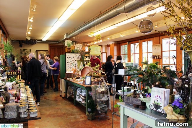 Sip, Savor, & Celebrate: Your 5-Stop Oregon Wine Country Girls' Weekend 8 Red Ridge Farm Olive Oil store interior, featuring various olive oil products and gifts