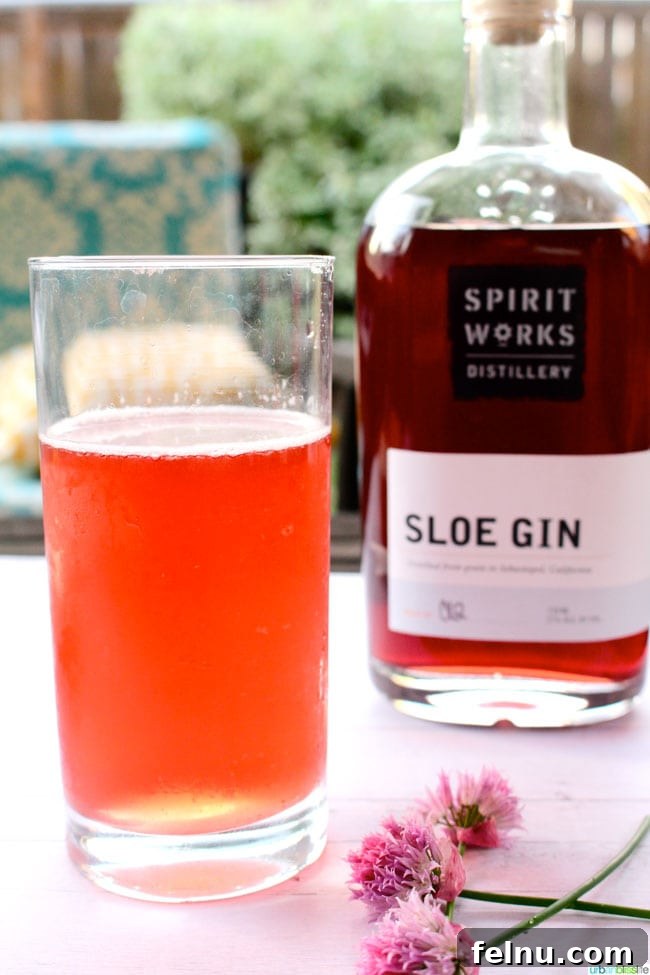 Sloe Gin Fizz The Perfect Monday Mix 2 Refreshing Sloe Gin Fizz cocktail in a highball glass with lemon garnish