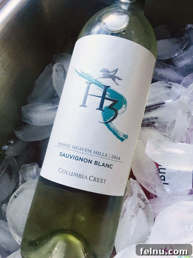H3 Wines: Summer BBQ Pairings 3 H3 Horse Heaven Hills Sauvignon Blanc served chilled for optimal enjoyment.