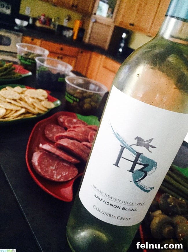 H3 Wines: Summer BBQ Pairings 4 H3 Horse Heaven Hills Sauvignon Blanc paired with a delicious antipasto platter.