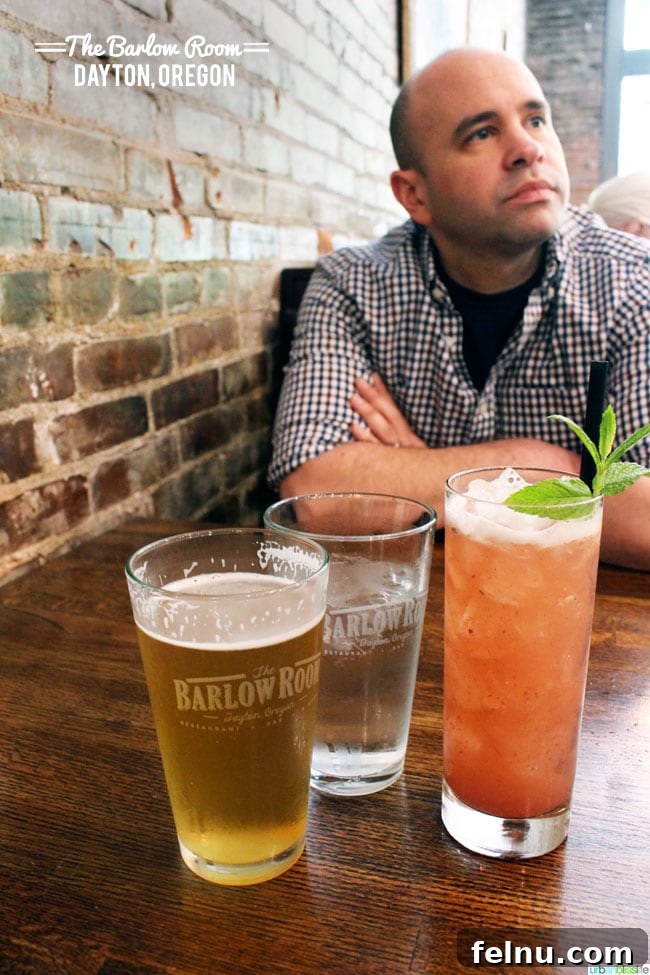 Dayton Oregon's Distinctive Barlow Room 6 Creative cocktails and drinks at The Barlow Room restaurant, Dayton, Oregon