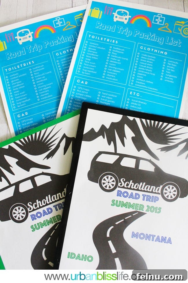 Essential Road Trip Tips Plus Your Free Planner 4 Printable Road Trip Packing Checklist with fun activities for kids.