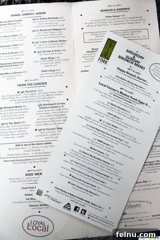 Discover Boise's Best Restaurants 6 Fork Restaurant in Boise, Idaho menu