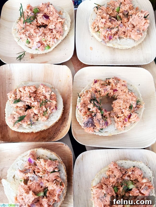 Fresh bagels and salmon at Feast Portland Brunch Village