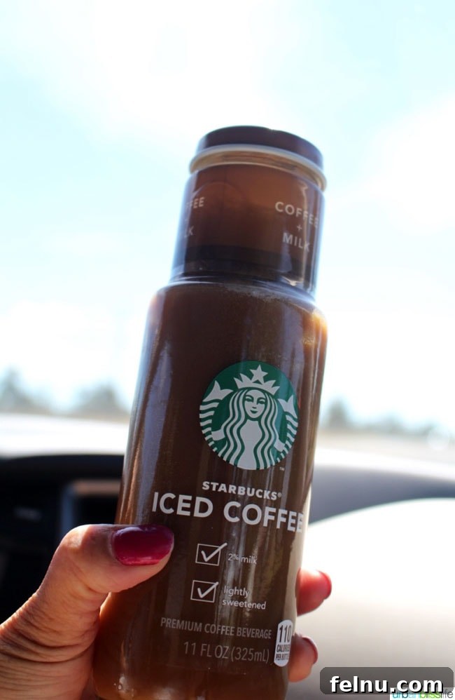 The Ultimate Central Oregon Adventure 5 Enjoying Starbucks Iced Coffee