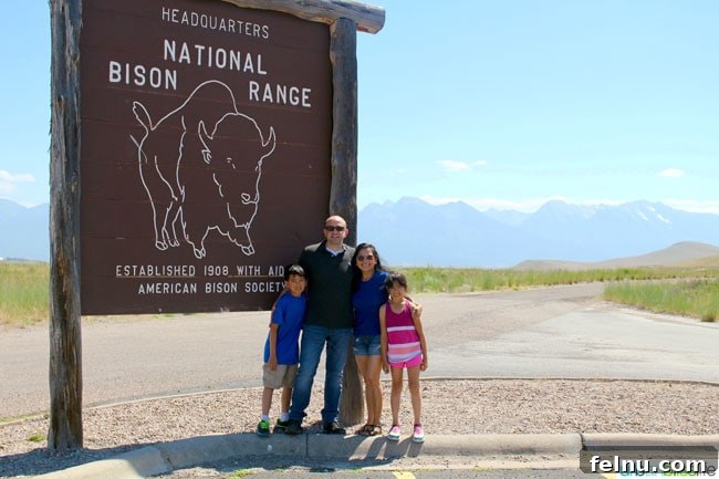Montana's Majestic Bison Realm 3 Family enjoying the National Bison Range, Montana's scenic beauty
