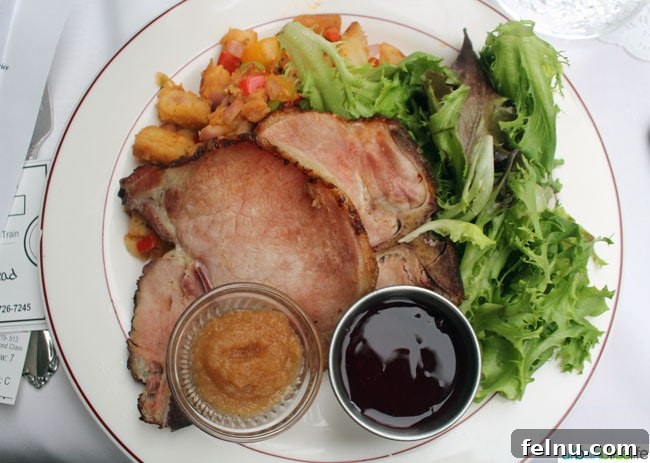 Pork Dish on the Mount Hood Railroad Champagne Brunch Train