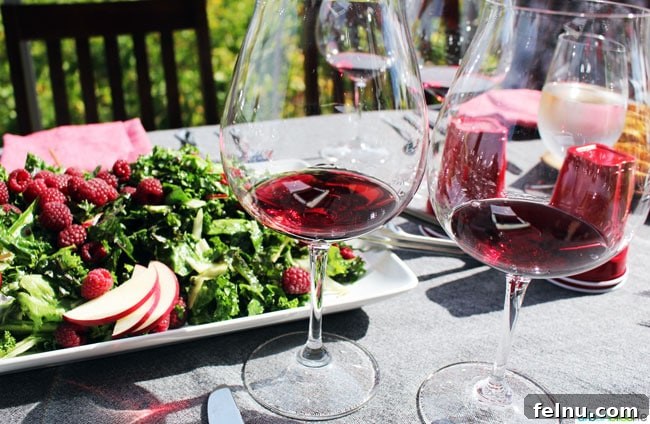 Raptor Ridge Vineyards 12 Red wine with raspberry salad