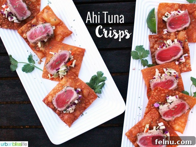 Ahi Tuna Crisps 5 Finished Ahi Tuna Appetizer Crisps