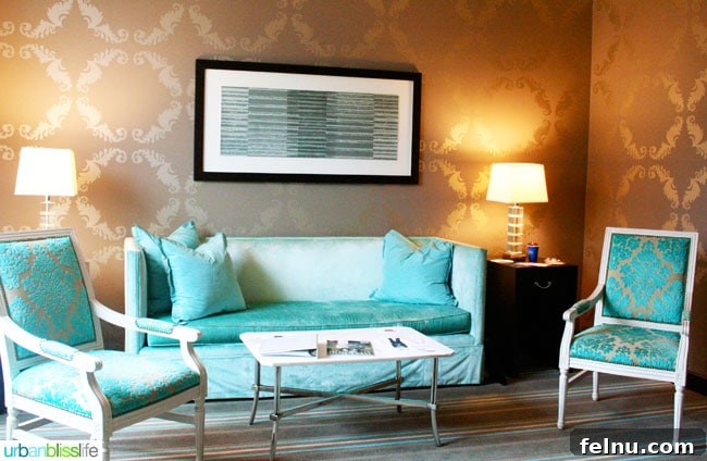 Portland's Indie Stays: Boutique Hotels with Personality 11 Cool Hotels in Portland, Oregon: The Nines Hotel lavish lounge area with comfortable seating and sophisticated decor