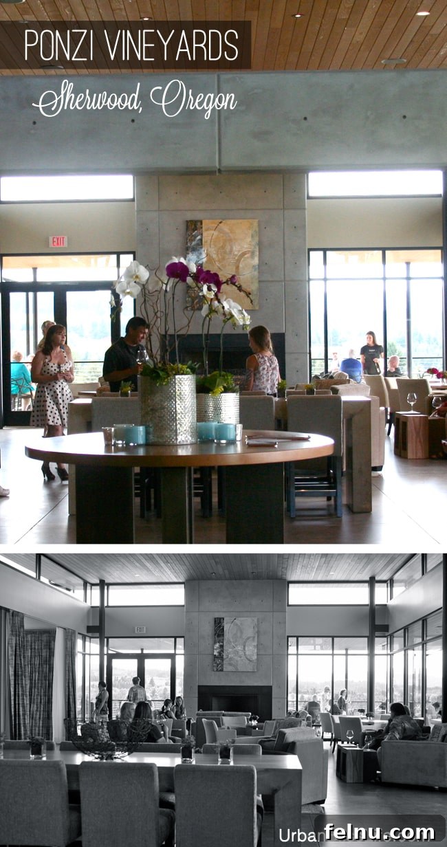 Ponzi Vineyards Winery in Sherwood, Oregon, showcasing the beautiful estate
