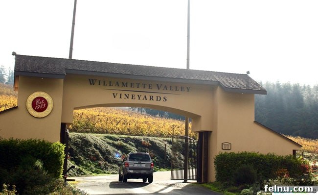 Willamette Valley Vineyards entrance in Oregon Wine Country