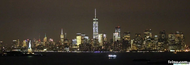Discovering Royal Caribbean's Anthem of the Seas 11 NYC Skyline at Night from Royal Caribbean Anthem of the Seas