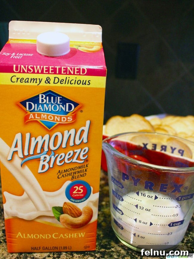 Overnight Brioche French Toast Bake 4 Almond milk, an important ingredient for this French Toast