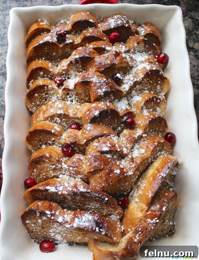 Overnight Brioche French Toast Bake 8 Close up shot of the Overnight Baked French Toast